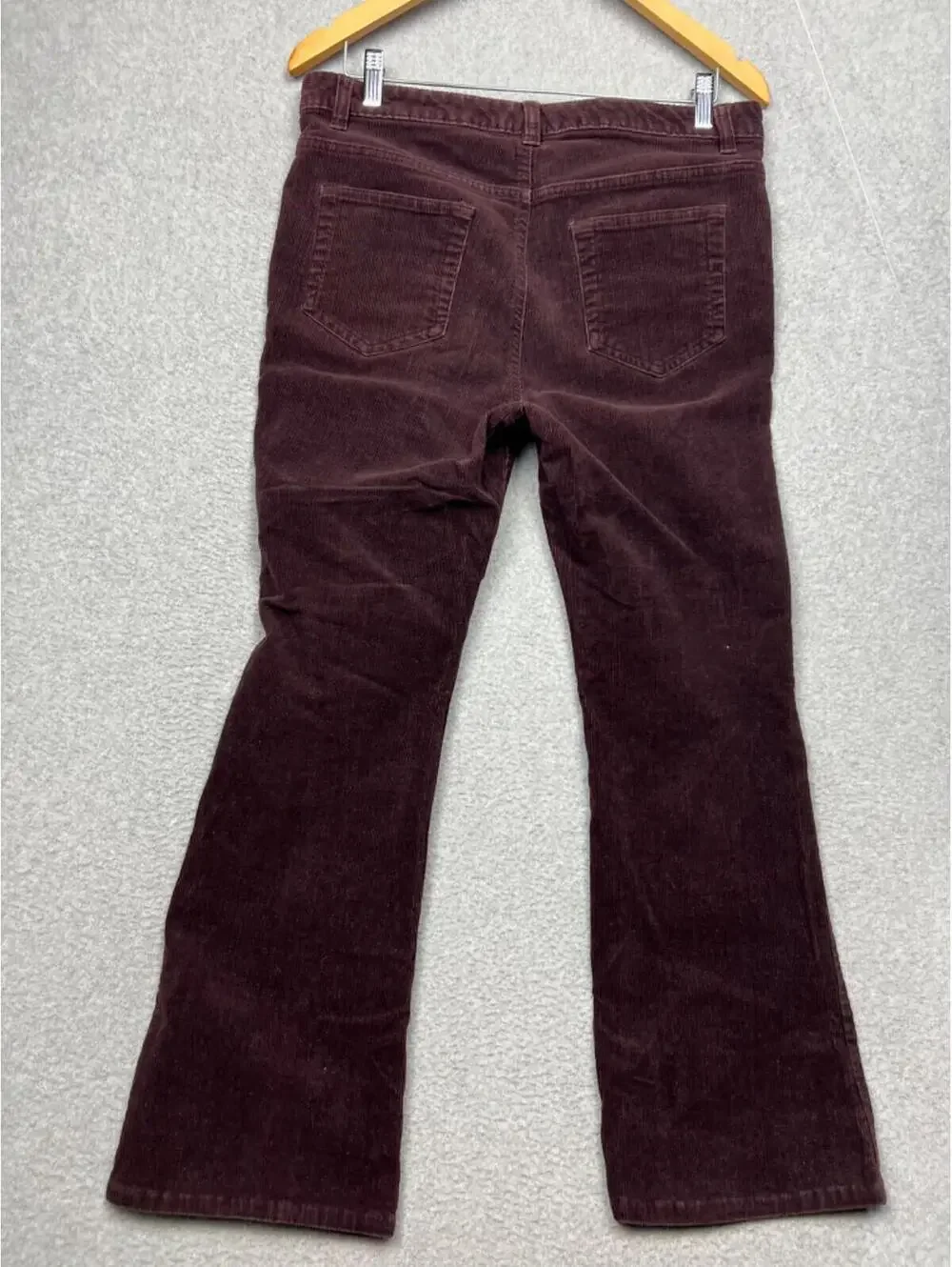 Lands' End Modern Fit Womens 10 Corduroy Pants Straight Leg Burgundy Casual